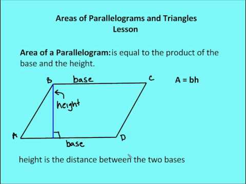 Areas of Parallelograms and Triangles